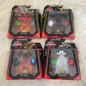 Bakugan Starter 3 Pack Spinning Action Figures NWT